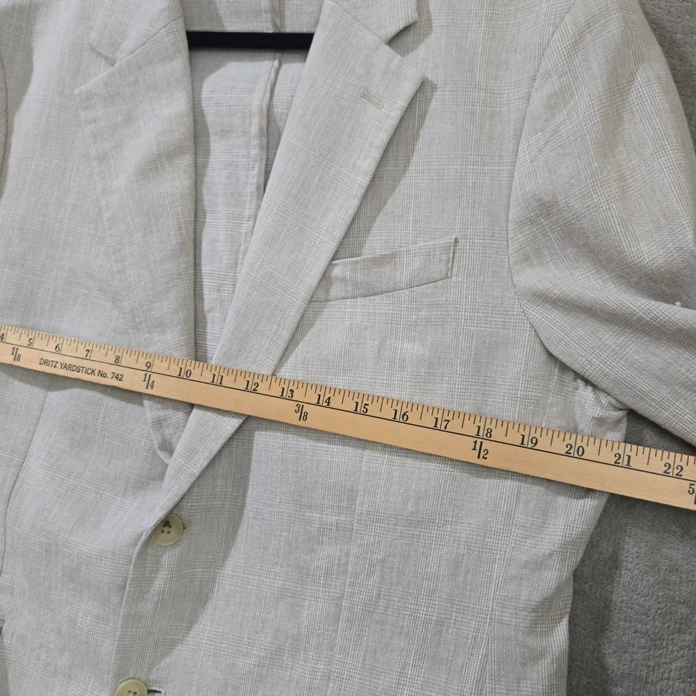 Banana Republic Linen Blend Blazer Mens 42S Coastal Quiet Luxury Wedding Preppy